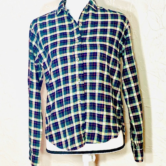 Orvis Viyella (14)  Scottish tartan flannel button down ( cream/blue/green/red) - Picture 1 of 16